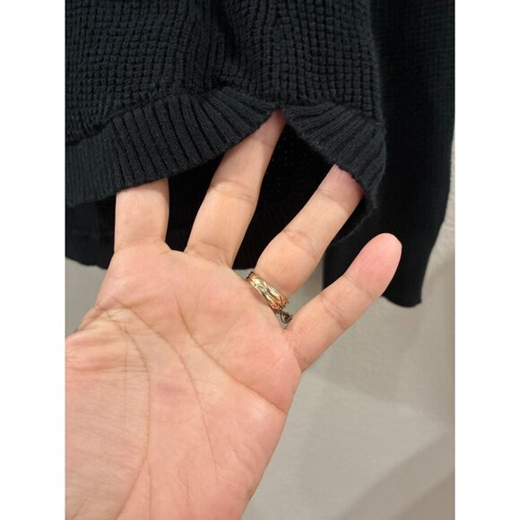 Lauren Ralph Lauren Thermal Sweater Women's Black Knit Cowl Neck Pullover Large - Picture 8 of 8